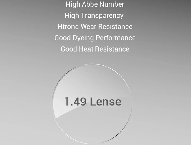 Especificação das Lentes Ópticas de Plástico CR39 1.499 Monofocais Sem Revestimento