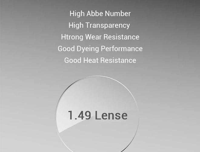 Especificação de lentes de óculos com prescrição bifocal de topo redondo CR39 1.49 sem revestimento