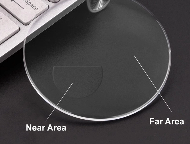 Especificação das Lentes de Óculos de Grau Bifocais Flat Top de Índice 1.56